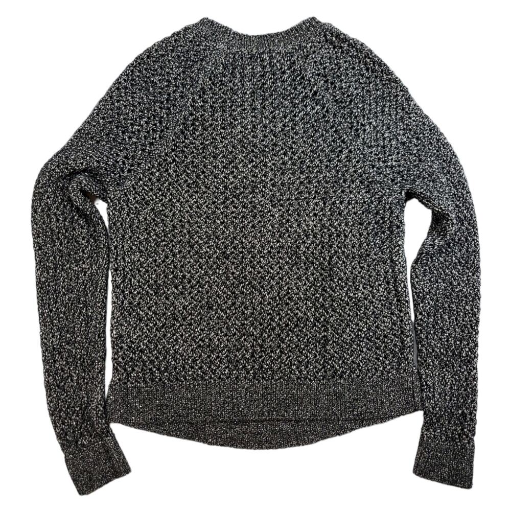 Lucky Brand | Sparkly Black & White Open Weave Sweater | Size Medium - Picture 6 of 6